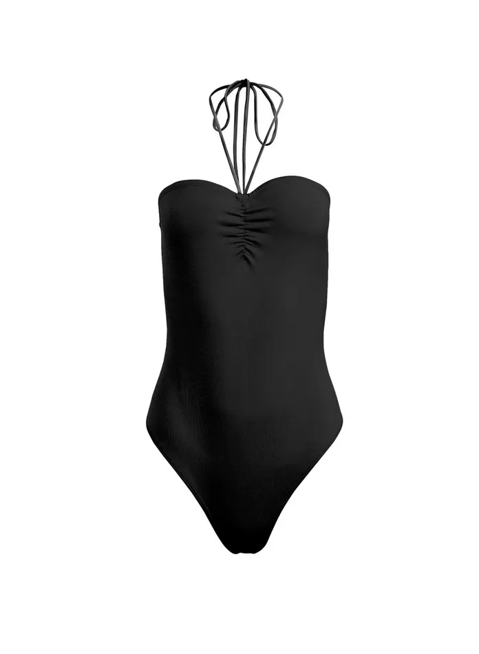 Fleur Du Mal Bodysuits Women Jersey Halter Neck Bodysuit Black Fleur Du Mal Bodysuits Women Jersey Halter Neck Bodysuit Black