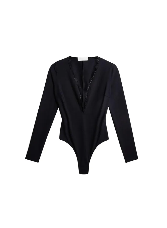 Fleur Du Mal Bodysuits Women Margo Lace Long Sleeve Bodysuit Black Fleur Du Mal Bodysuits Women Margo Lace Long Sleeve Bodysuit Black