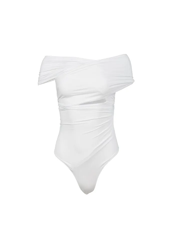 Fleur Du Mal Bodysuits Women Wrap Front Bodysuit Ivory