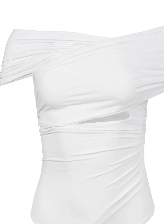 Fleur Du Mal Bodysuits Women Wrap Front Bodysuit Ivory