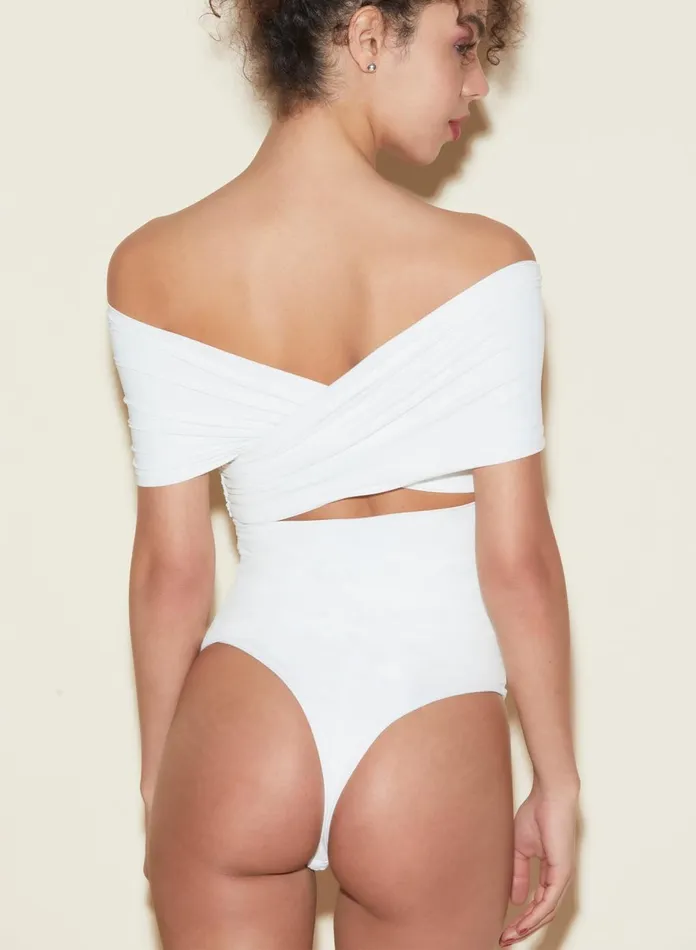 Fleur Du Mal Bodysuits Women Wrap Front Bodysuit Ivory