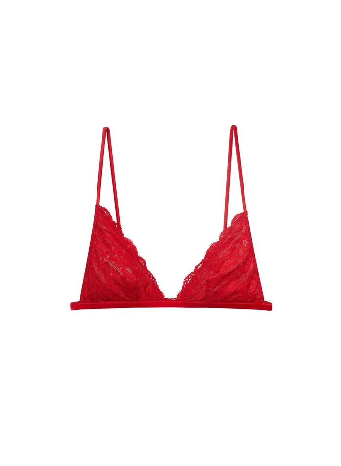 Fleur Du Mal Bras Women Charlotte Triangle Bra Rouge