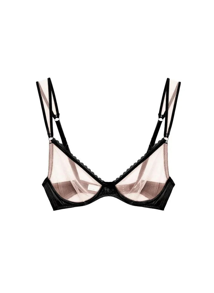 Fleur Du Mal Bras Women Framed Demi Bra Black Fleur Du Mal Bras Women Framed Demi Bra Black