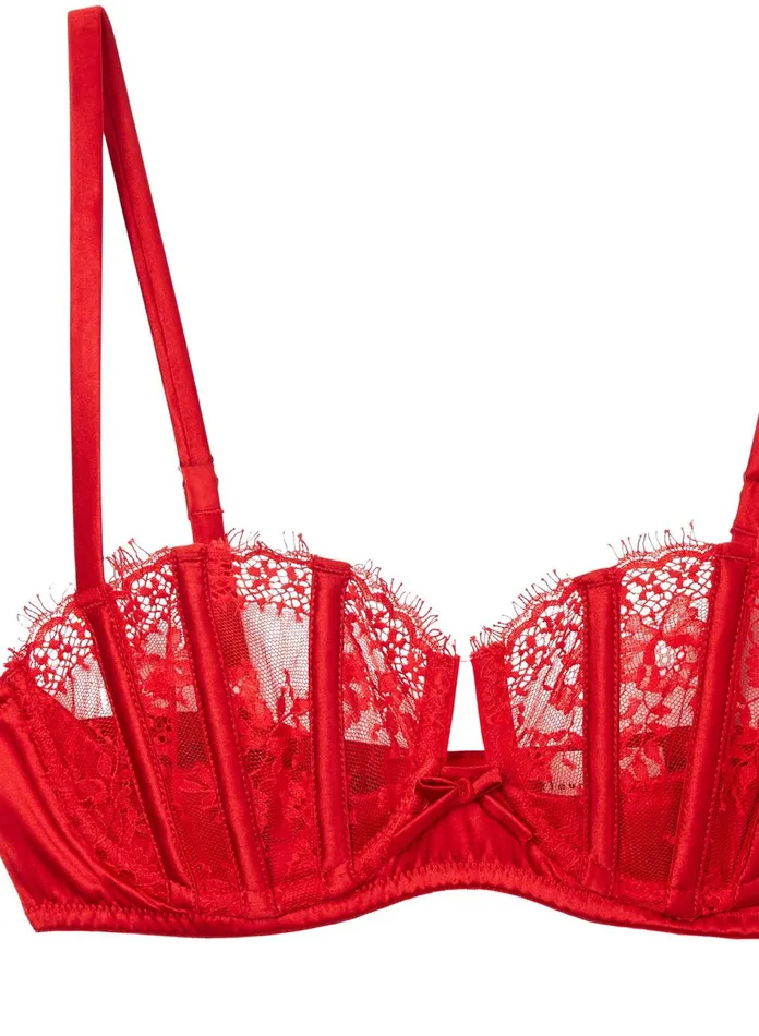 Fleur Du Mal Bras Women Frankie Lace Boned Balconette Bra Rouge Fleur Du Mal Bras Women Frankie Lace Boned Balconette Bra Rouge