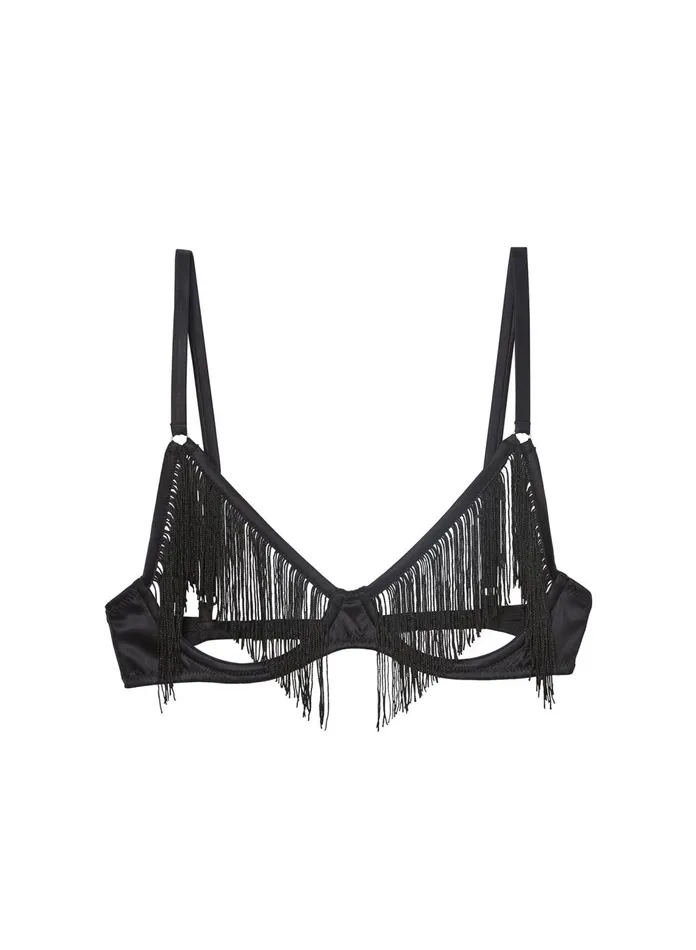 Fleur Du Mal Bras Women Fringe Ouvert Bra Black