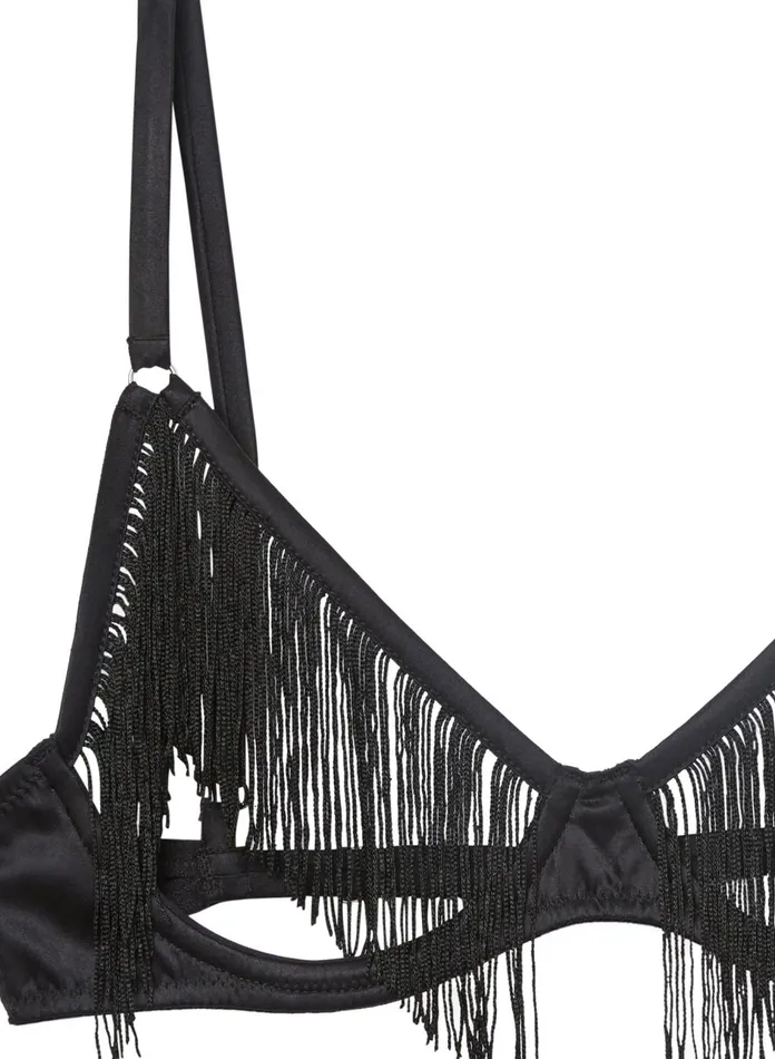 Fleur Du Mal Bras Women Fringe Ouvert Bra Black