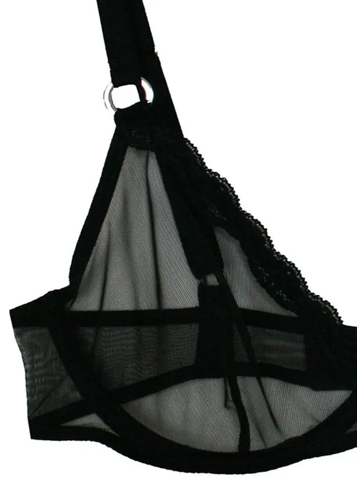 Fleur Du Mal Bras Women Fuller Cup Sheer Tulle Demi Bra Black Fleur Du Mal Bras Women Fuller Cup Sheer Tulle Demi Bra Black
