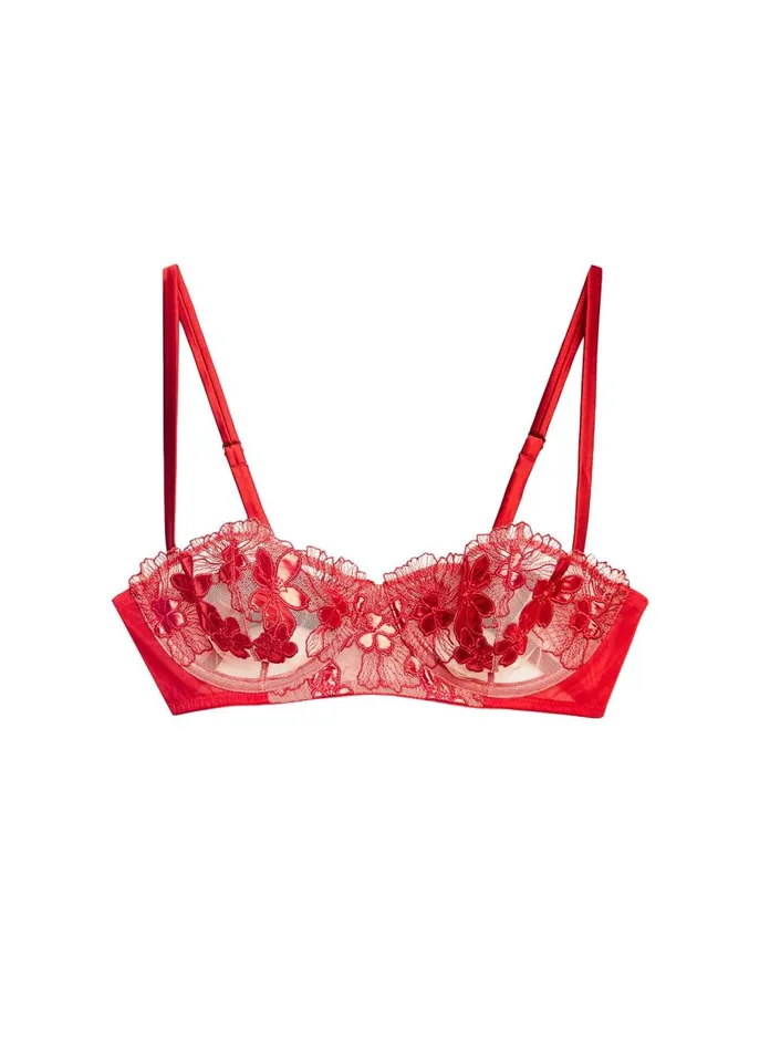 Fleur Du Mal Bras Women Fuller Cup Violet Balconette Bra Rouge Fleur Du Mal Bras Women Fuller Cup Violet Balconette Bra Rouge