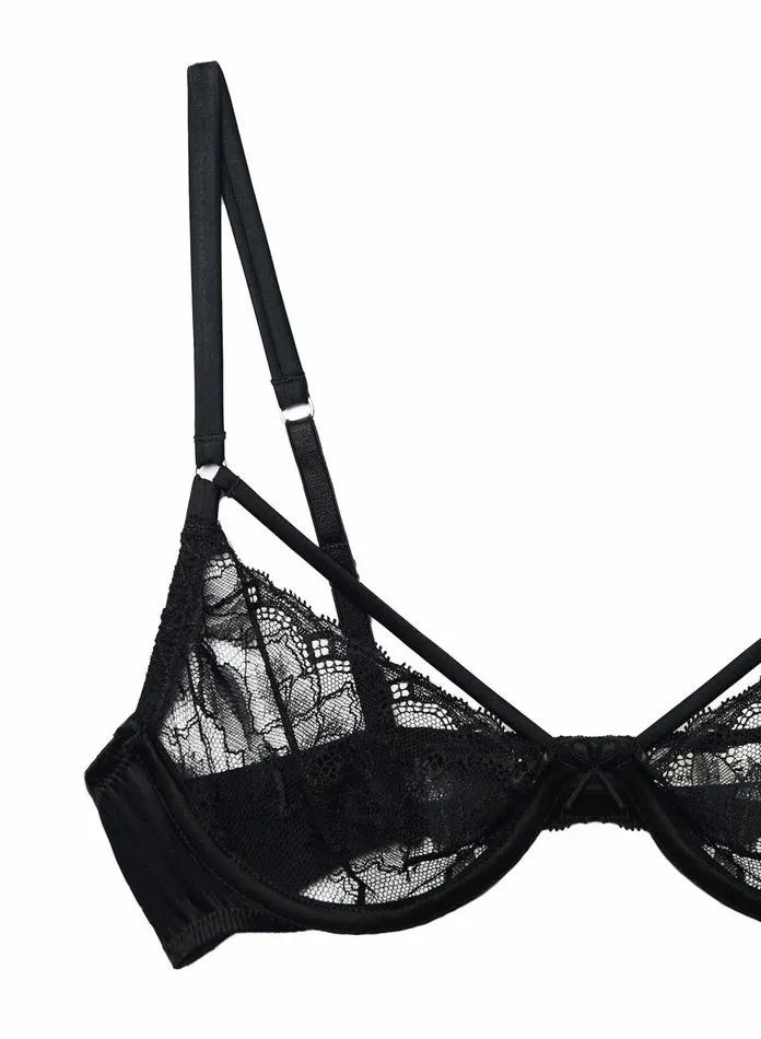 Fleur Du Mal Bras Women Gardenia Lace Demi Bra Black Fleur Du Mal Bras Women Gardenia Lace Demi Bra Black