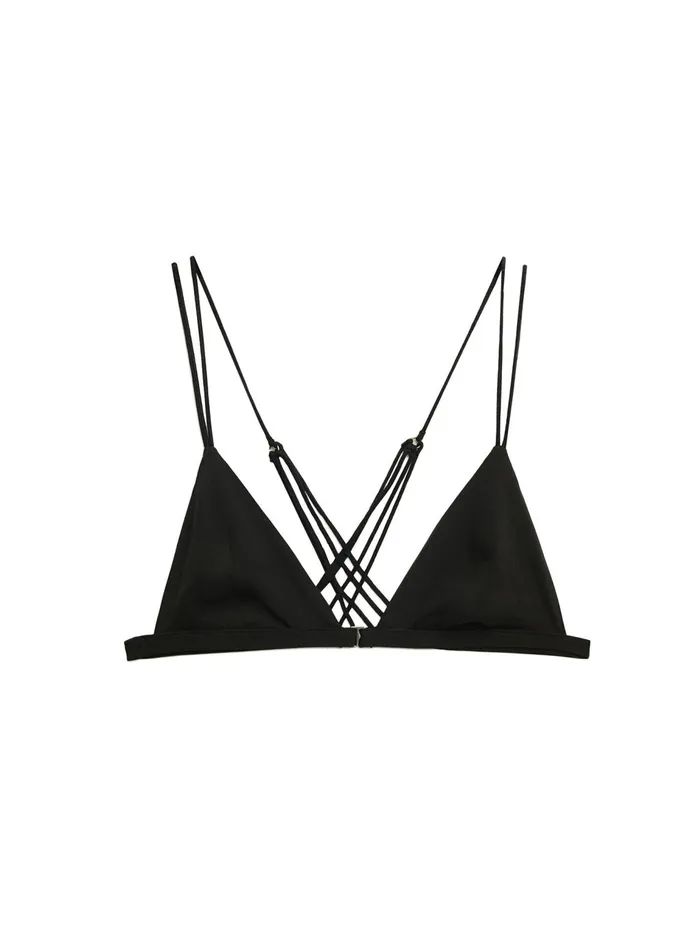 Fleur Du Mal Bras Women Laced Triangle Bra Black