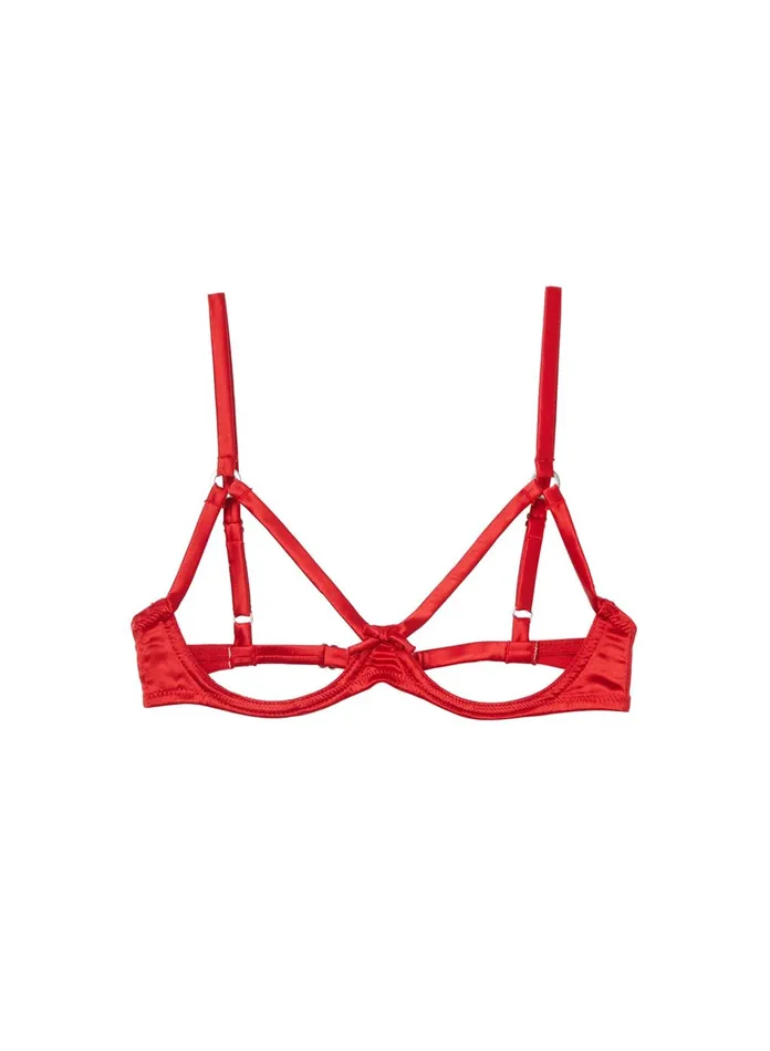 Fleur Du Mal Bras Women Luxe Ouvert Bra Rouge