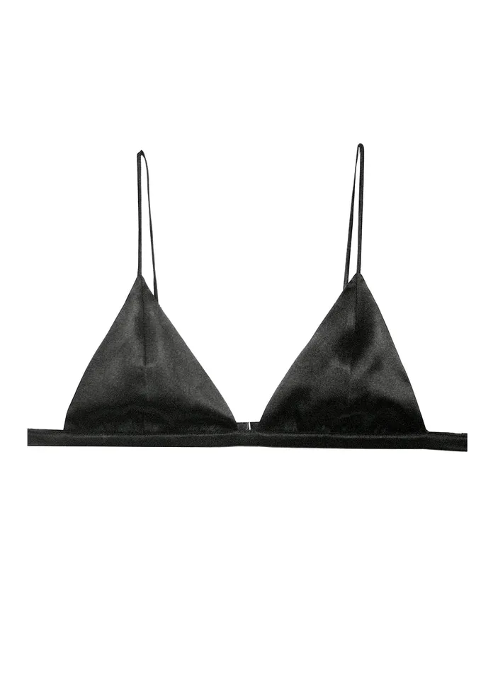 Fleur Du Mal Bras Women Luxe Triangle Bra Black Fleur Du Mal Bras Women Luxe Triangle Bra Black