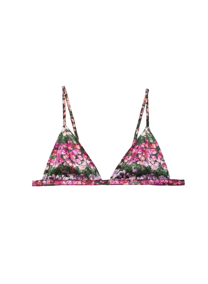 Fleur Du Mal Bras Women Luxe Triangle Bra Rose Stripe