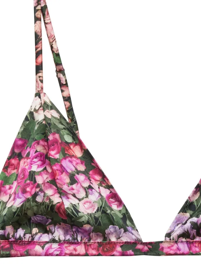 Fleur Du Mal Bras Women Luxe Triangle Bra Rose Stripe