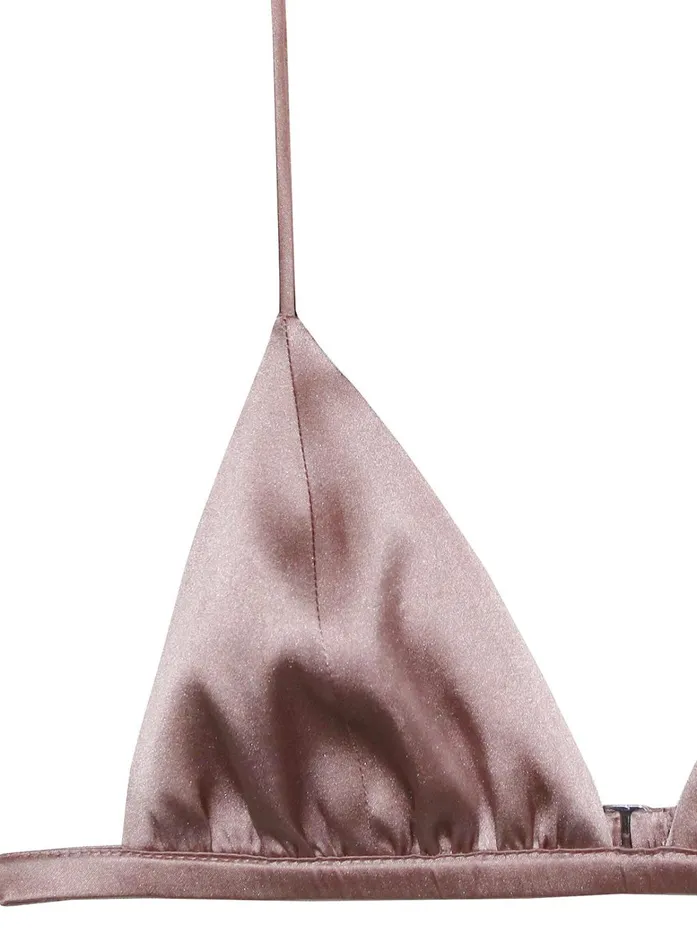 Fleur Du Mal Bras Women Luxe Triangle Bra Tan Fleur Du Mal Bras Women Luxe Triangle Bra Tan