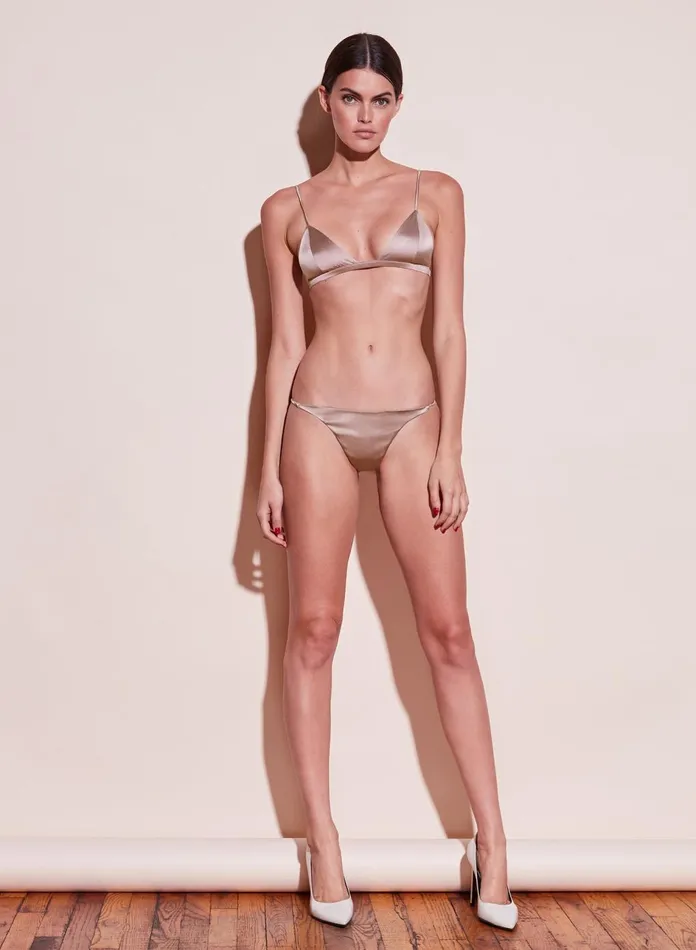 Fleur Du Mal Bras Women Luxe Triangle Bra Tan Fleur Du Mal Bras Women Luxe Triangle Bra Tan