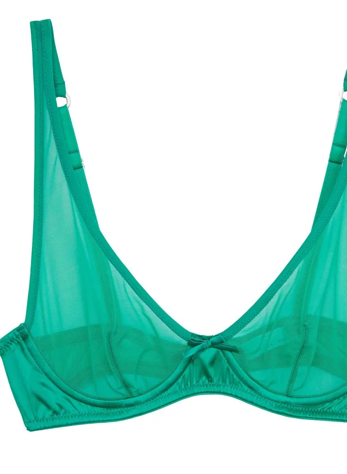 Fleur Du Mal Bras Women Mesh Demi Bra Emerald