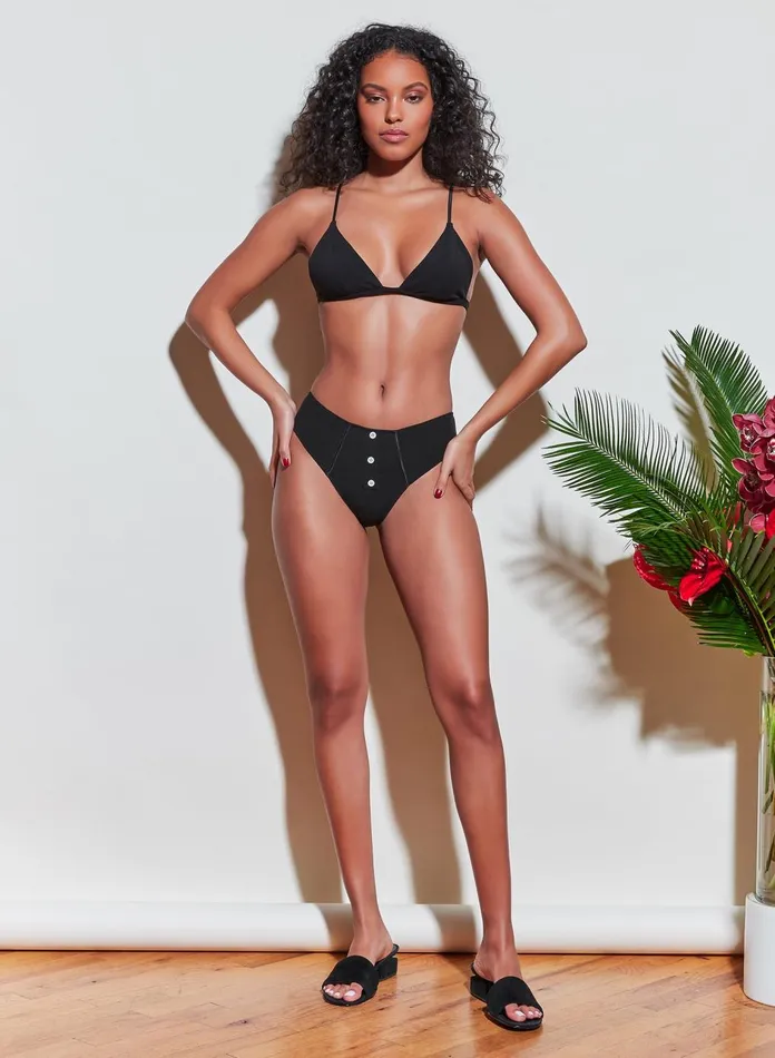 Fleur Du Mal Bras Women Organic Cotton Luxe Triangle Bra Black