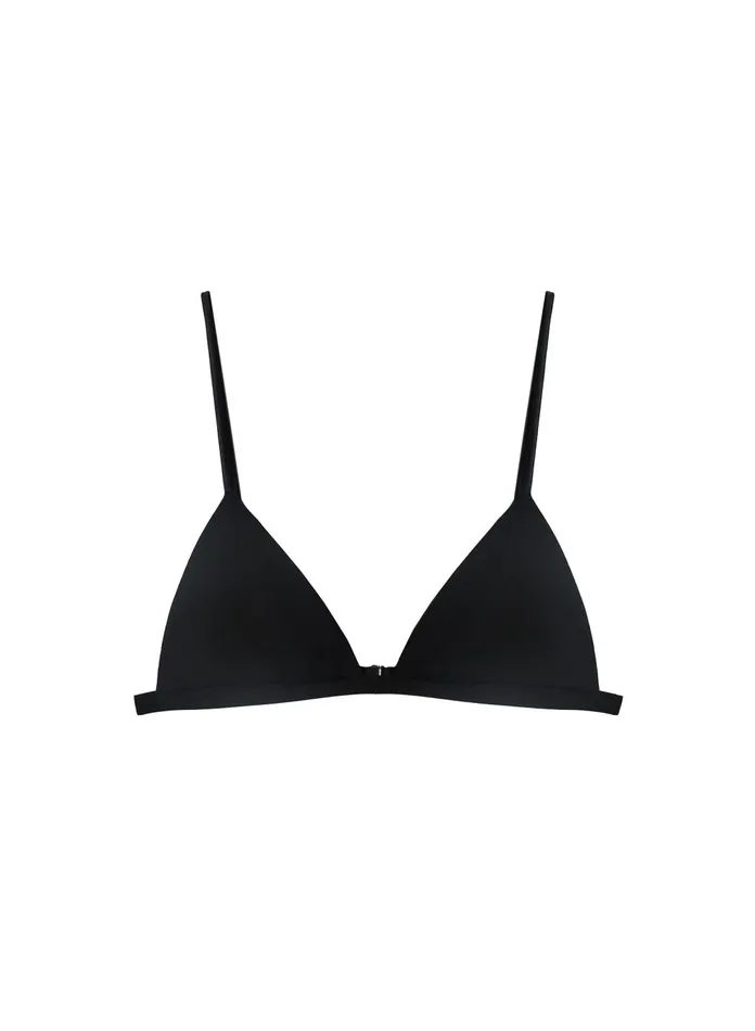 Fleur Du Mal Bras Women Organic Cotton Luxe Triangle Bra Black