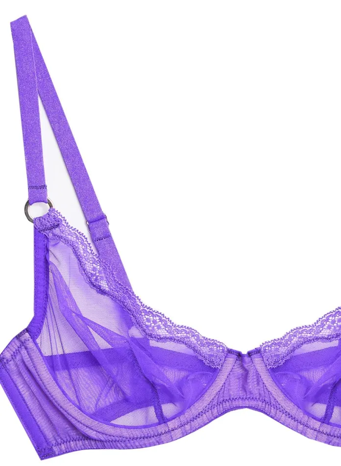 Fleur Du Mal Bras Women Sheer Tulle Demi Bra Pansy Fleur Du Mal Bras Women Sheer Tulle Demi Bra Pansy