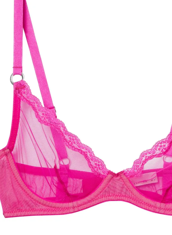 Fleur Du Mal Bras Women Sheer Tulle Demi Bra Wild Pink Fleur Du Mal Bras Women Sheer Tulle Demi Bra Wild Pink