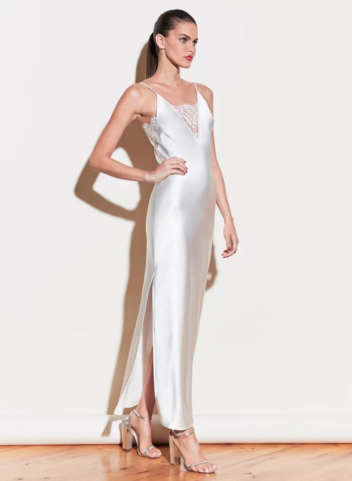 Fleur Du Mal Bridal Women Daphne Lace Insert Gown Creme
