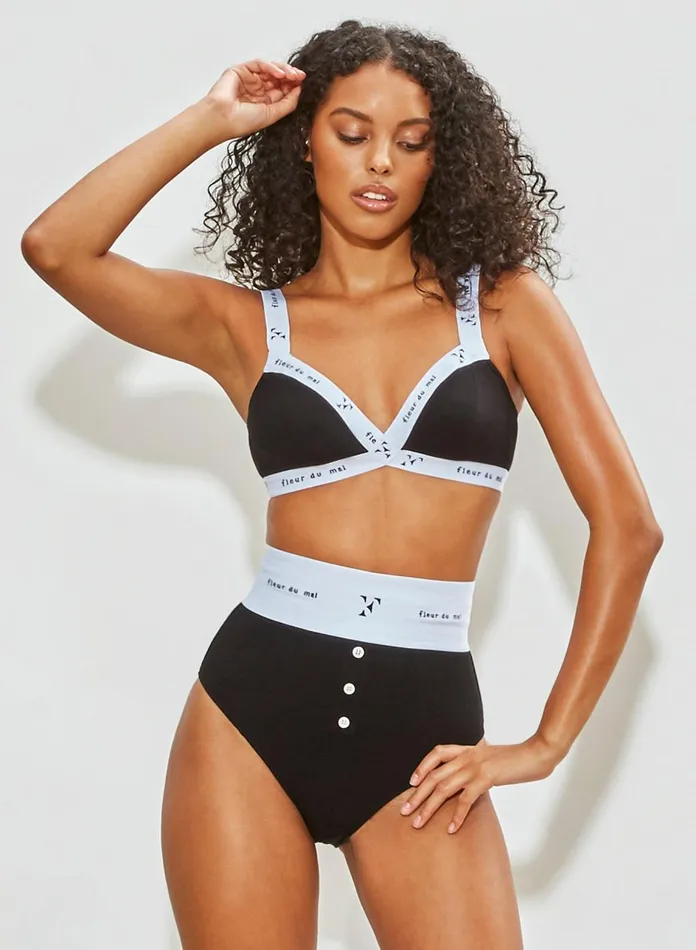 Fleur Du Mal Bustiers and Bra Tops Women Garon Criss Cross Bralette Black