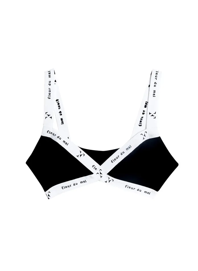Fleur Du Mal Bustiers and Bra Tops Women Garon Criss Cross Bralette Black Fleur Du Mal Bustiers and Bra Tops Women Garon Criss Cross Bralette Black
