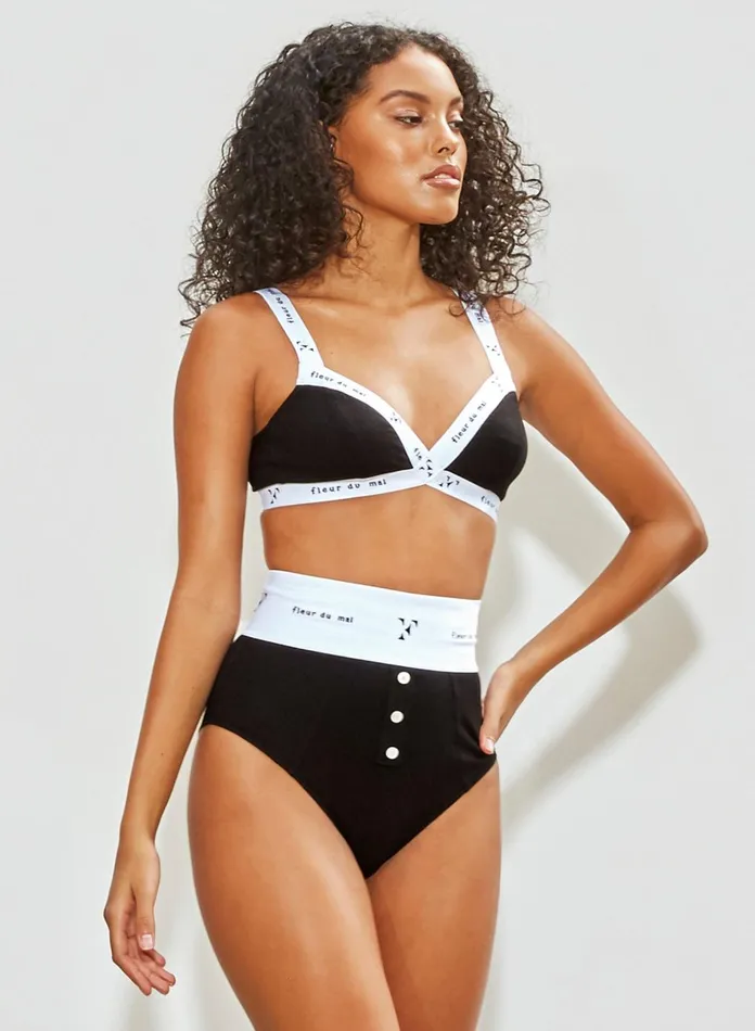 Fleur Du Mal Bustiers and Bra Tops Women Garon Criss Cross Bralette Black Fleur Du Mal Bustiers and Bra Tops Women Garon Criss Cross Bralette Black