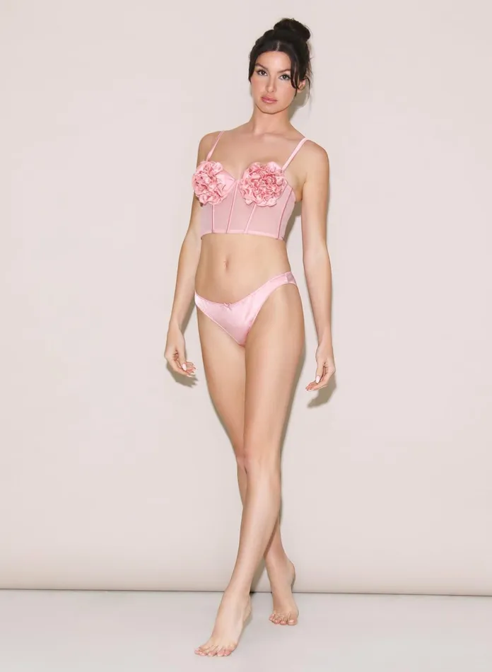 Fleur Du Mal Bustiers and Bra Tops Women Rose Cup Bustier Pink Lady Fleur Du Mal Bustiers and Bra Tops Women Rose Cup Bustier Pink Lady