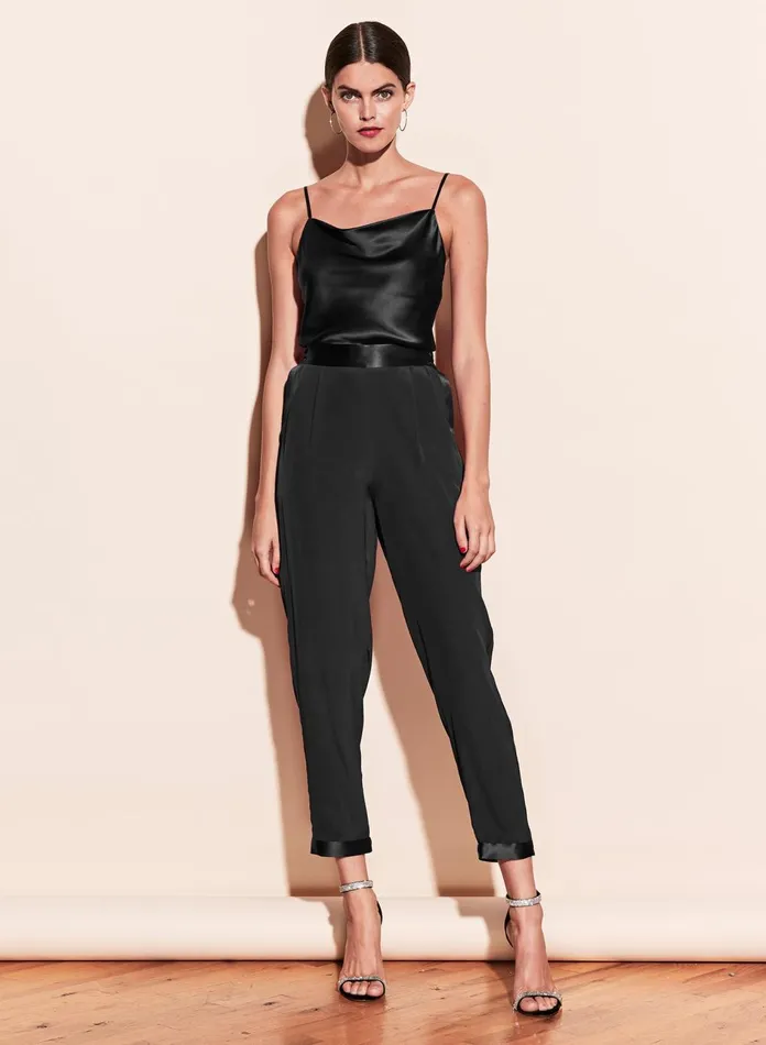 Fleur Du Mal Camis and Tanks Women Cowl Neck Spaghetti Strap Cami Black