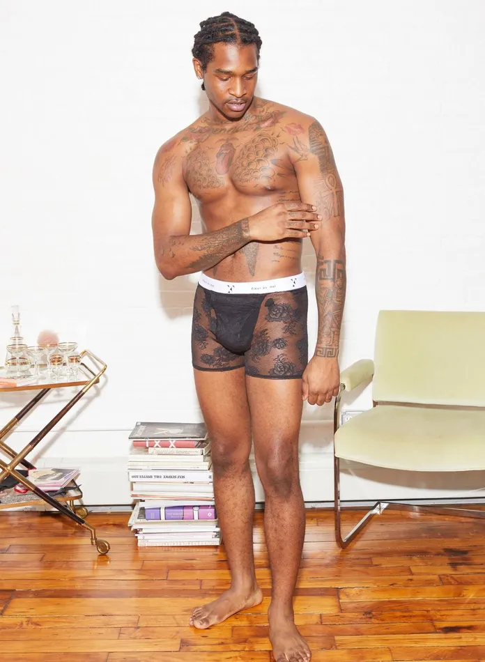 Fleur Du Mal Clothing Men Bouquet Lace Boxer Brief Black Fleur Du Mal Clothing Men Bouquet Lace Boxer Brief Black