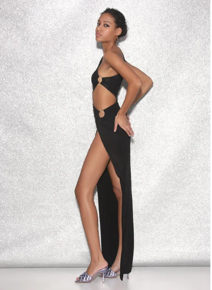 Fleur Du Mal Dresses Women Asymmetric Side Knot Dress Black