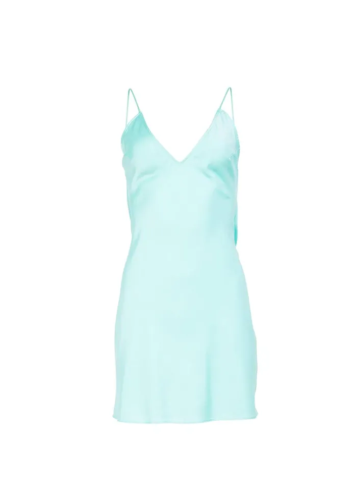 Fleur Du Mal Dresses Women Crystal Low Back Mini Slip Bright Jade