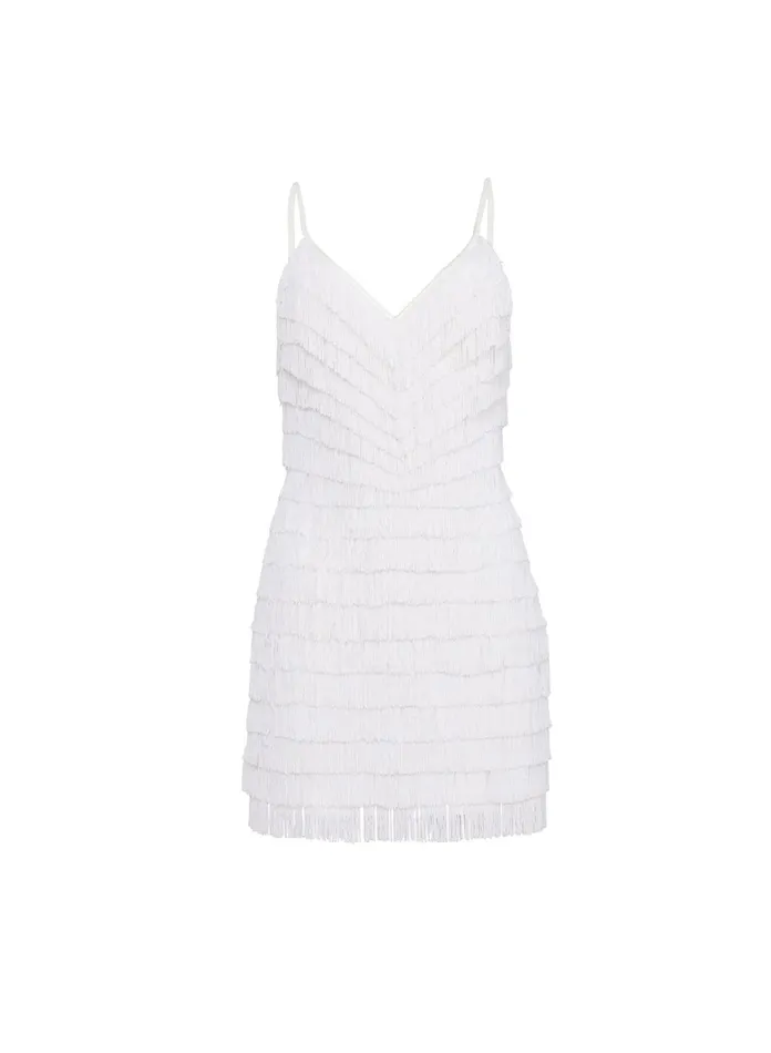 Fleur Du Mal Dresses Women Fringe Dress Ivory Fleur Du Mal Dresses Women Fringe Dress Ivory