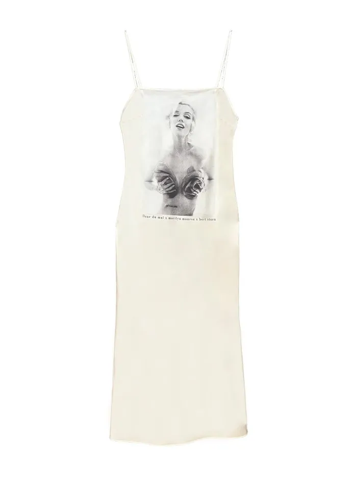 Fleur Du Mal Dresses Women Marilyn Printed Midi Slip Blush Bombshell Fleur Du Mal Dresses Women Marilyn Printed Midi Slip Blush Bombshell