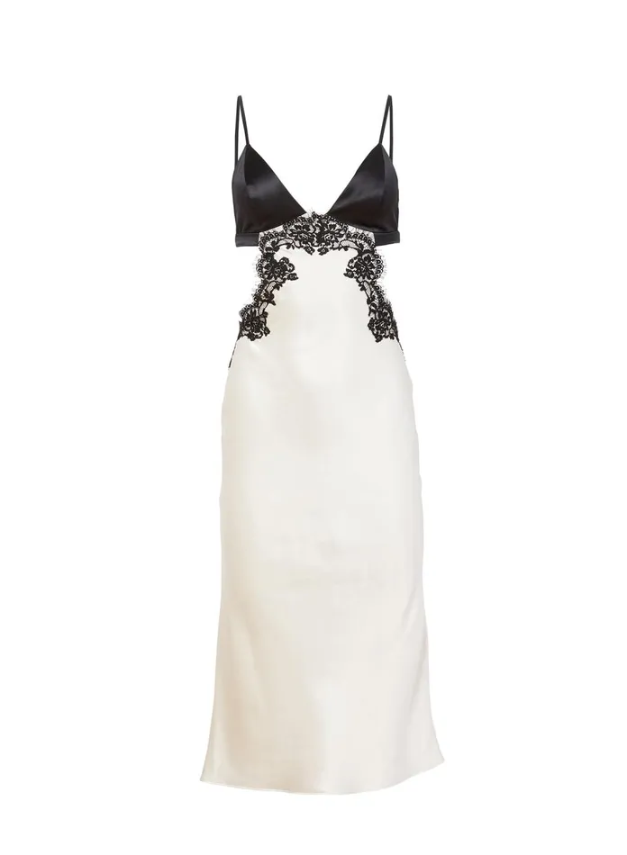 Fleur Du Mal Dresses Women Silk and Lace Cutout Slip Ivory Fleur Du Mal Dresses Women Silk and Lace Cutout Slip Ivory