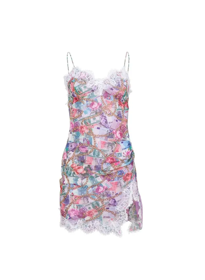 Fleur Du Mal Dresses Women So Money Mini Slip So Money Print Fleur Du Mal Dresses Women So Money Mini Slip So Money Print