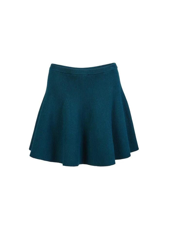 Fleur Du Mal Knitwear Women Knit Flared Mini Skirt Evergreen Fleur Du Mal Knitwear Women Knit Flared Mini Skirt Evergreen