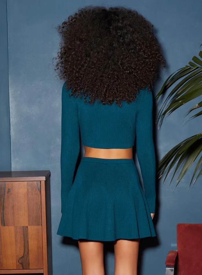 Fleur Du Mal Knitwear Women Knit Flared Mini Skirt Evergreen Fleur Du Mal Knitwear Women Knit Flared Mini Skirt Evergreen