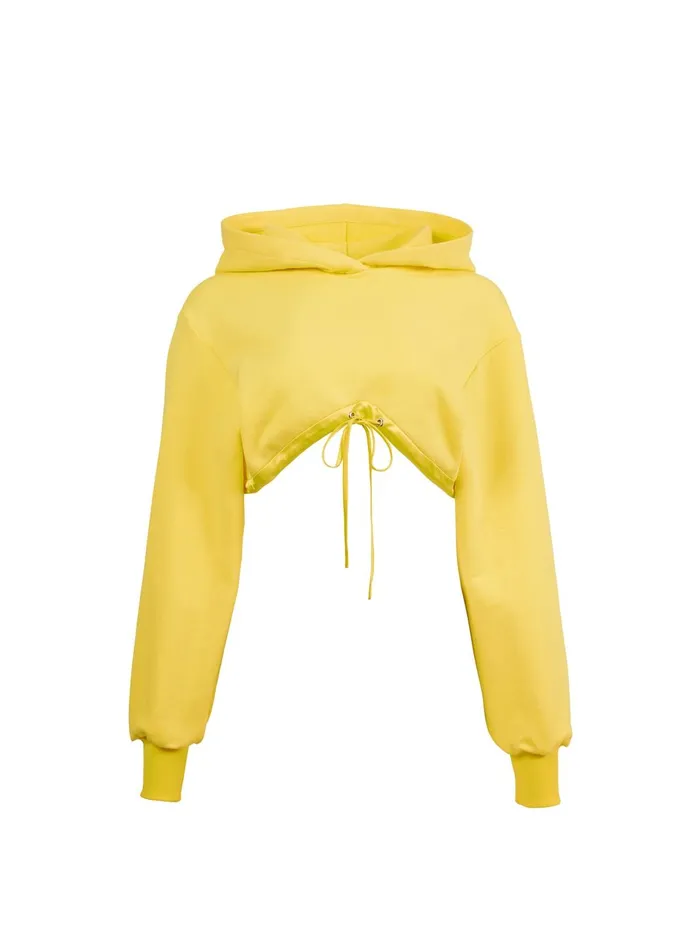 Fleur Du Mal Long Sleeve Women Cropped Hoodie Zest Fleur Du Mal Long Sleeve Women Cropped Hoodie Zest