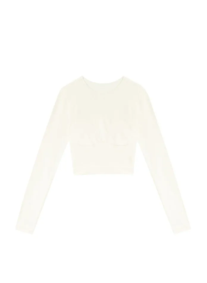 Fleur Du Mal Long Sleeve Women Le Body Seamless Long Sleeve Top Ivory