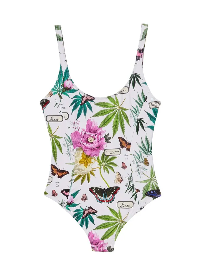 Fleur Du Mal One Pieces Women Botanical Scoop Neck One Piece Papillon White Fleur Du Mal One Pieces Women Botanical Scoop Neck One Piece Papillon White
