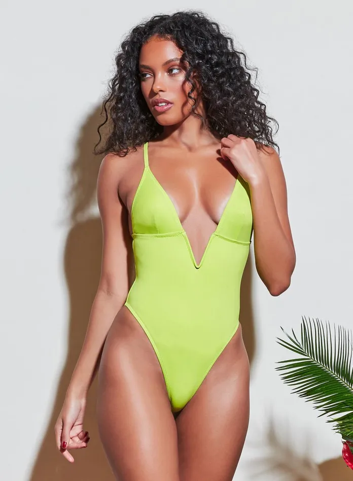 Fleur Du Mal One Pieces Women One Piece V Wire Swimsuit Avocado