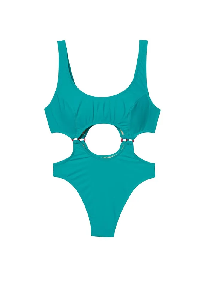 Fleur Du Mal One Pieces Women Suspender One Piece Swimsuit Capri