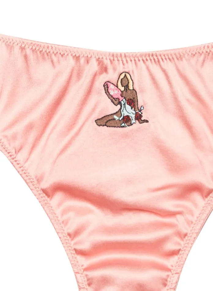 Fleur Du Mal Panties and Garters Women Aquarius Zodiac Thong Aquarius