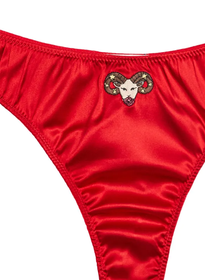 Fleur Du Mal Panties and Garters Women Aries Zodiac Thong Aries