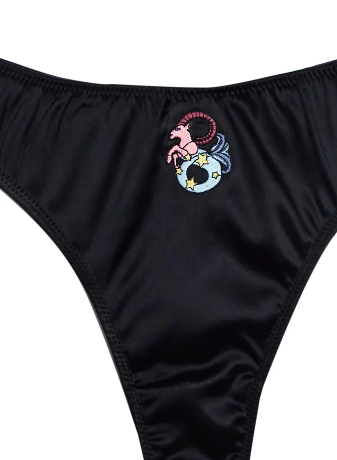 Fleur Du Mal Panties and Garters Women Capricorn Zodiac Thong Capricorn