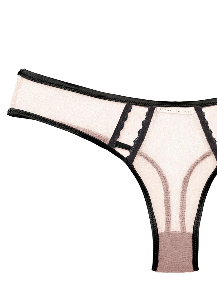 Fleur Du Mal Panties and Garters Women Framed Thong Black Fleur Du Mal Panties and Garters Women Framed Thong Black