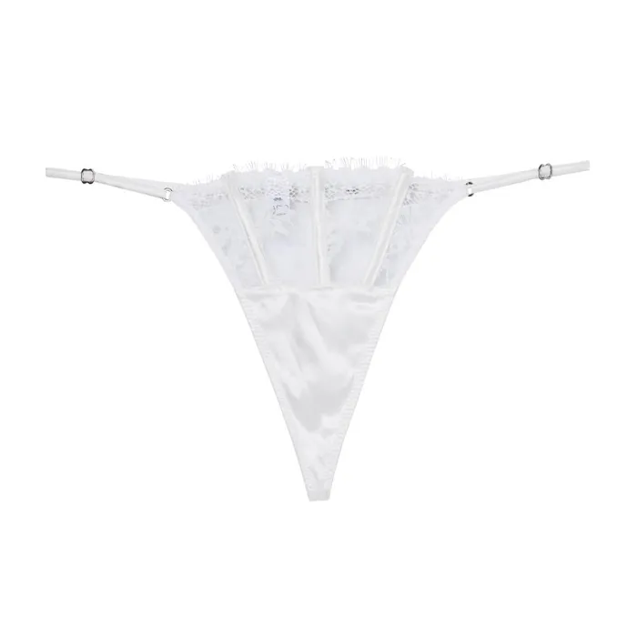 Fleur Du Mal Panties and Garters Women Frankie Lace Thong Ivory Fleur Du Mal Panties and Garters Women Frankie Lace Thong Ivory